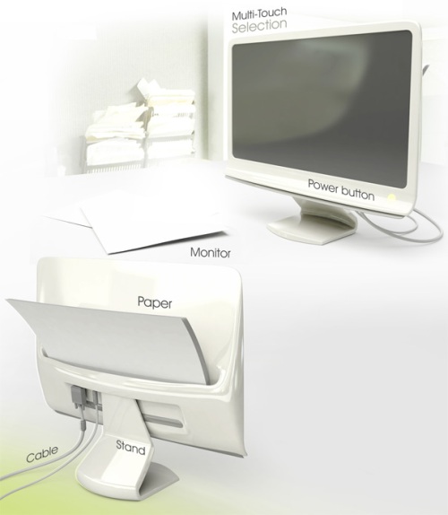 Концепт многофункционального монитора с принтером и сканером