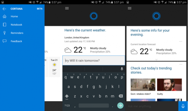 Неофициальный релиз цифрового помощника Cortana для Android