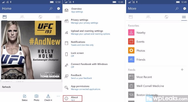 Facebook выпустил официальное приложение для мобильной платформы Windows 10