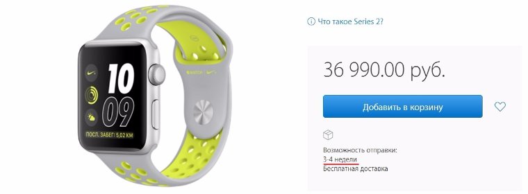 В России стартовали продажи Apple Watch Nike+