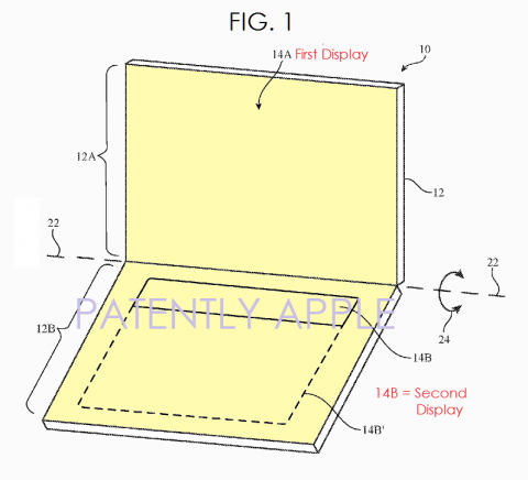 Apple патентует дисплей MacBook для работы на улице