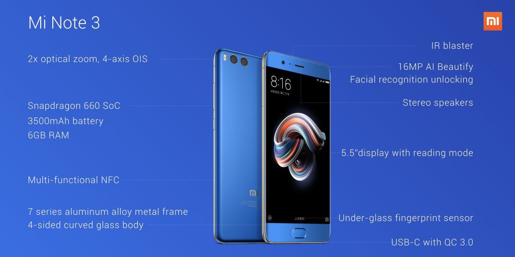Xiaomi Mi Note 3: клон Mi 6 с большим экраном