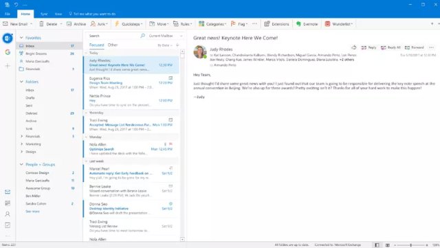 Microsoft улучшает дизайн Outlook для Mac и Windows