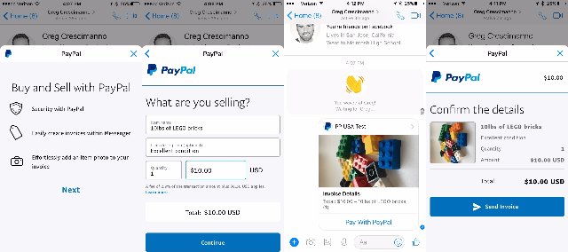 Теперь вы можете отправлять счета PayPal через Facebook Messenger
