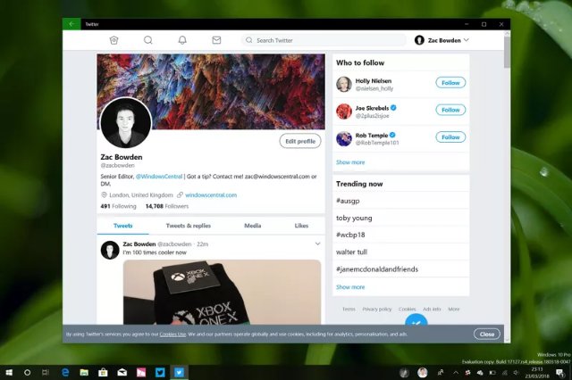 Twitter демонстрирует будущее приложений Windows 10