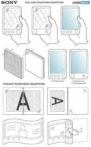 Гибкие смартфоны с прозрачными экранами: Sony оформила новый патент